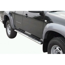 TUBES MARCHE PIEDS OVALE INOX D.76 MAZDA BT50 2007- DOUBLE CAB